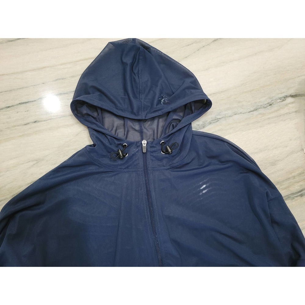 Ideology Womens Plus Size Zip Up Hoodie Mesh Indigo Sea 3X - Picture 4 of 10